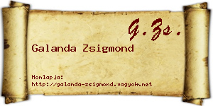 Galanda Zsigmond névjegykártya